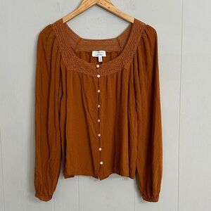 & Other Stories Terracotta Lacey Blouse Size 12